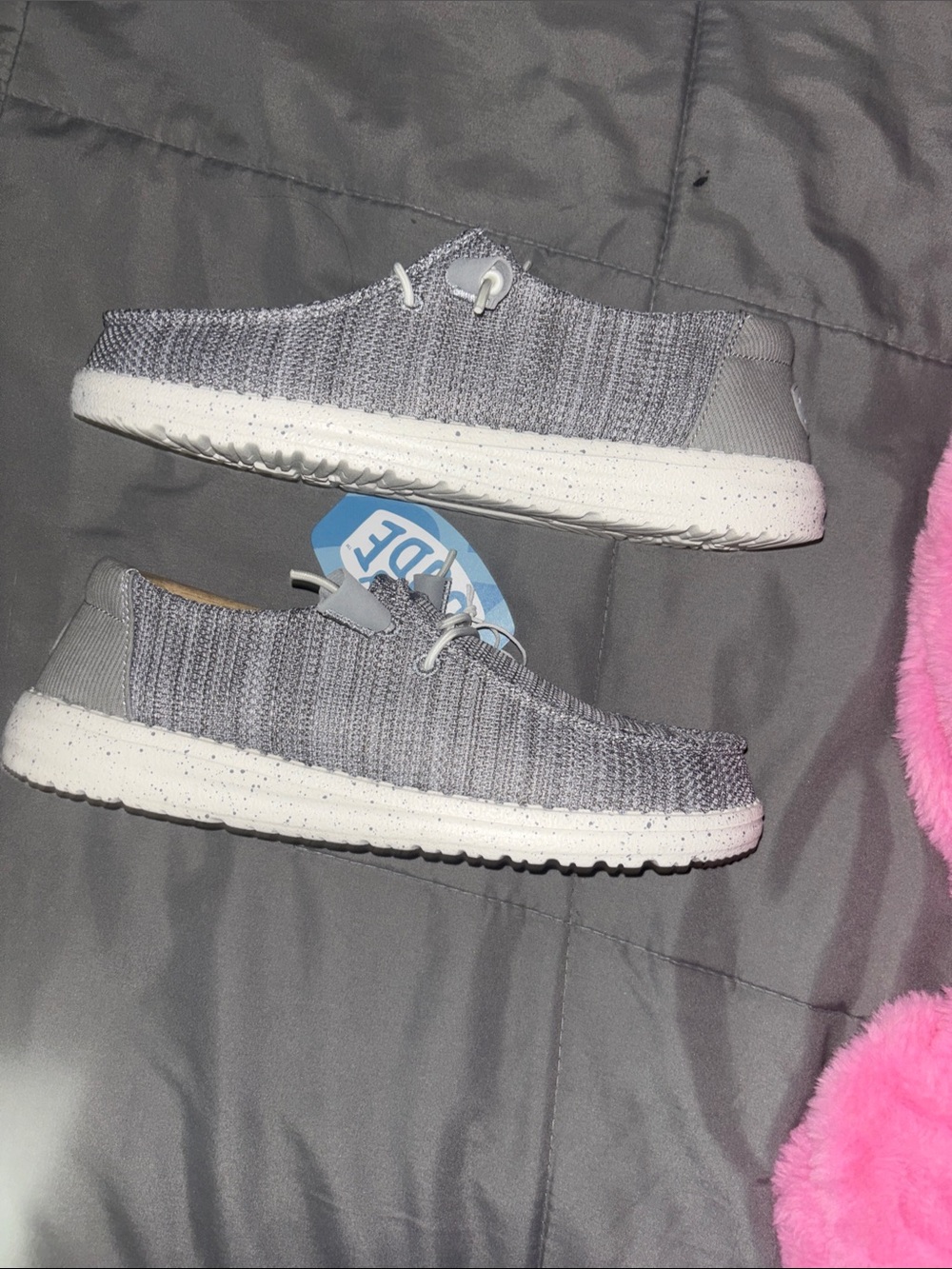 Hey Dudes Casual Knit Slip-On Sneakers in Light Gray